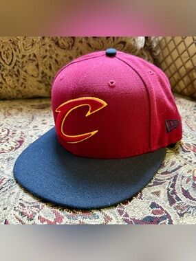 Cleveland Cavaliers Hat Cap New Era 59Fifty 7 3/8 Cardinal 2 Tone NBA Basketball